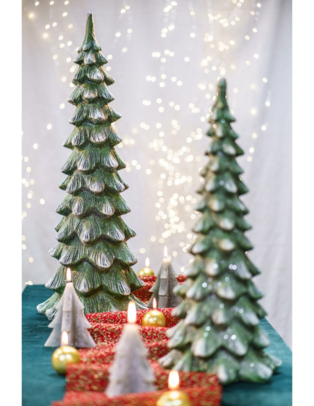 Sapin décoratif de Noël vert enneigé en magnésie – 80 cm