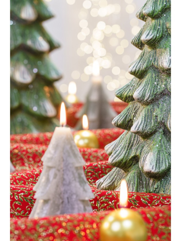 Sapin décoratif de Noël vert enneigé en magnésie – 80 cm