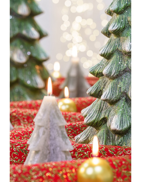 Sapin décoratif de Noël vert enneigé en magnésie – 80 cm