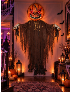 Citrouille maléfique géante lumineuse 3 m – Décoration Halloween XXL