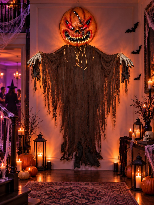 Citrouille maléfique géante lumineuse 3 m – Décoration Halloween XXL
