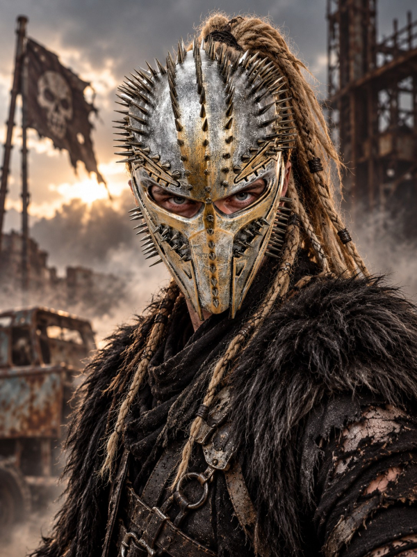 Masque guerrier futuriste clouté adulte – Style post-apocalyptique