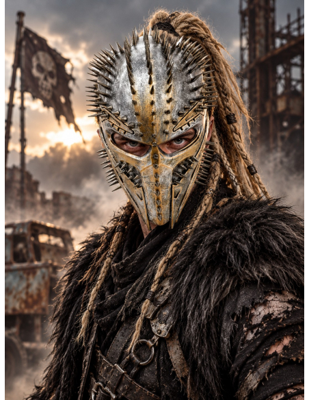 Masque guerrier futuriste clouté adulte – Style post-apocalyptique