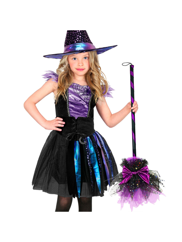 Balai de sorcière violet 85 cm – Accessoire Halloween