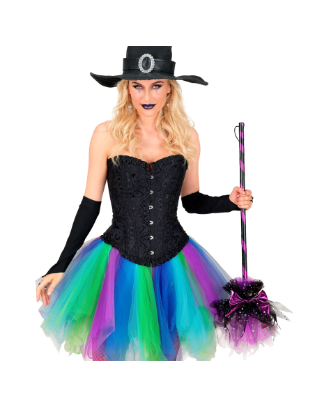 Balai de sorcière violet 85 cm – Accessoire Halloween