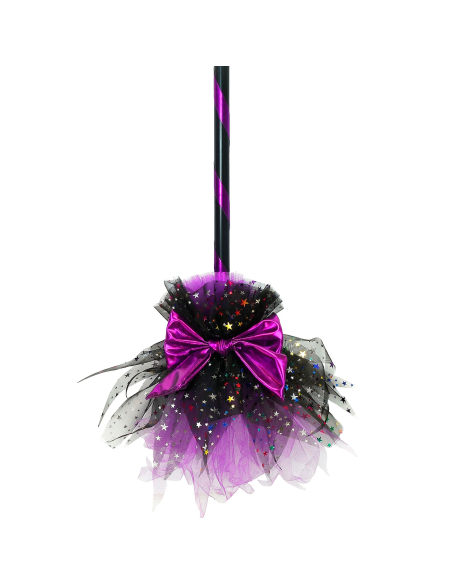 Balai de sorcière violet 85 cm – Accessoire Halloween