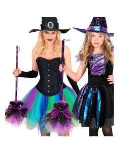 Balai de sorcière violet 85 cm – Accessoire Halloween