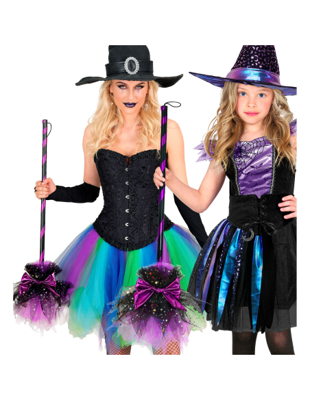 Balai de sorcière violet 85 cm – Accessoire Halloween