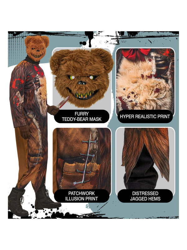 Déguisement ours zombie homme – Combinaison et masque terrifiant