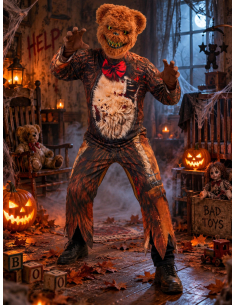 Déguisement ours zombie homme – Combinaison et masque terrifiant
