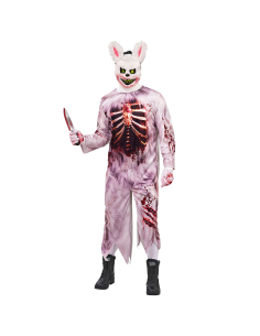 Déguisement lapin zombie homme – Combinaison et masque terrifiant 2