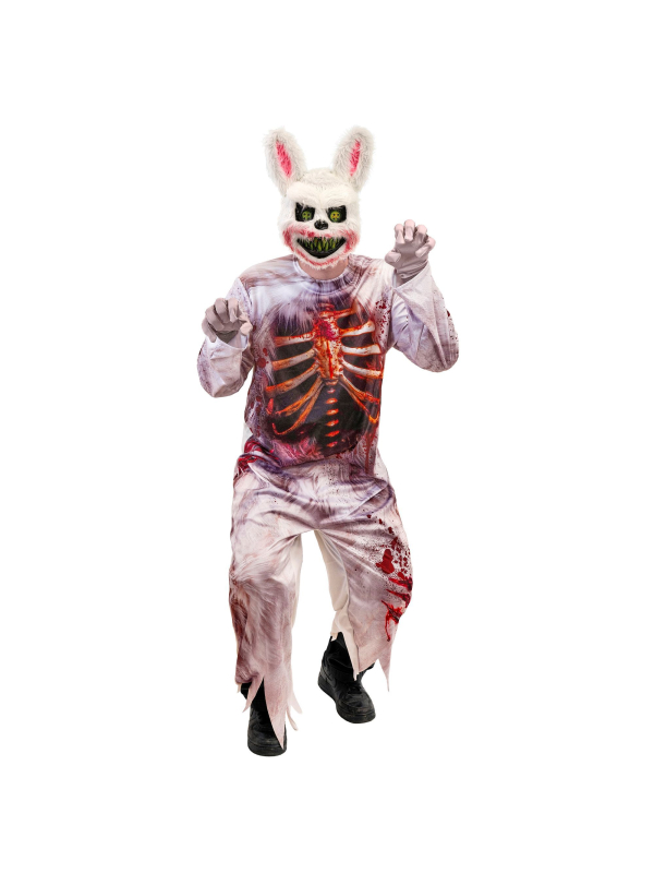 Déguisement lapin zombie homme – Combinaison et masque terrifiant