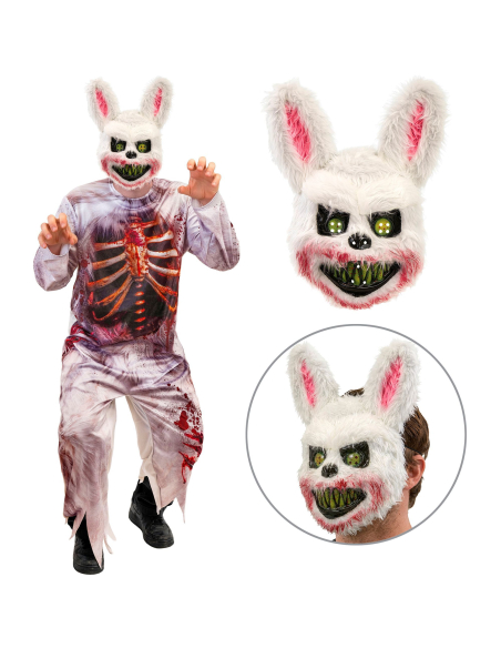 Déguisement lapin zombie homme – Combinaison et masque terrifiant