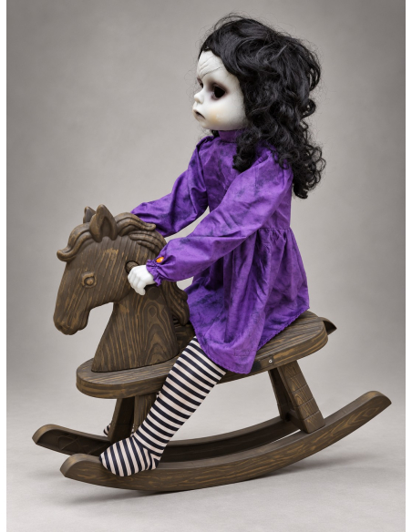Automate poupée sur cheval à bascule Halloween – Son, lumière et mouvement profile