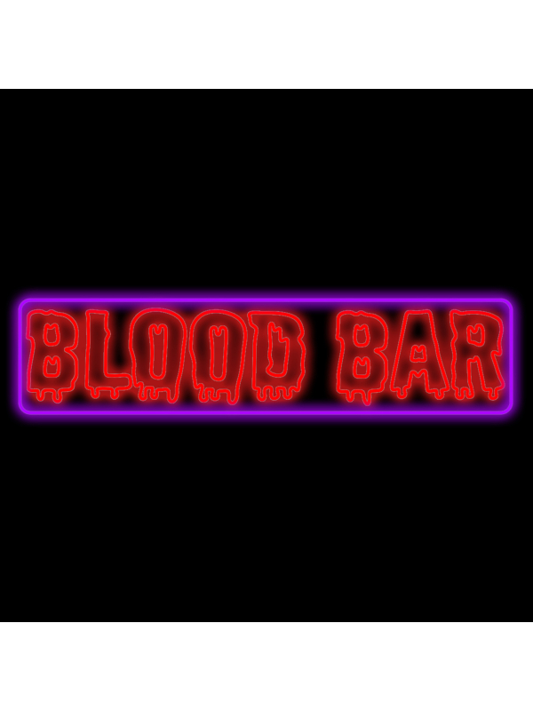 Enseigne néon Blood Bar – décoration bar Halloween