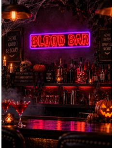 Enseigne néon Blood Bar – décoration bar Halloween