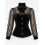 Chemisier gothique victorien noir en velours et dentelle – Femme
