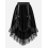 Jupe gothique victorienne asymétrique en velours et dentelle – Femme
