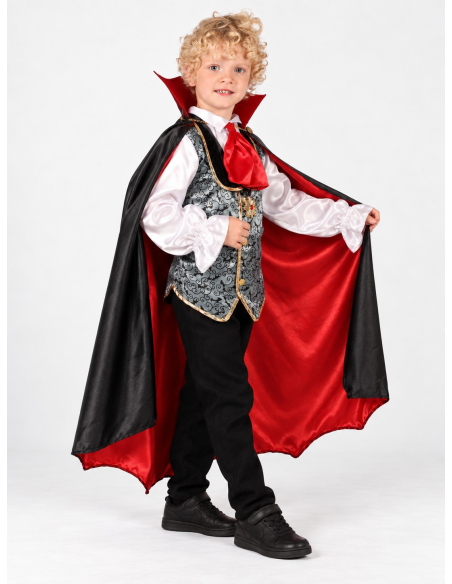 Déguisement vampire Dracula garçon avec cape rouge et noire