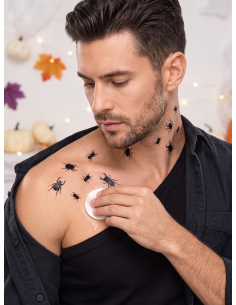 Tatouages temporaires insectes Halloween – 18 transferts noirs Smiffys 2