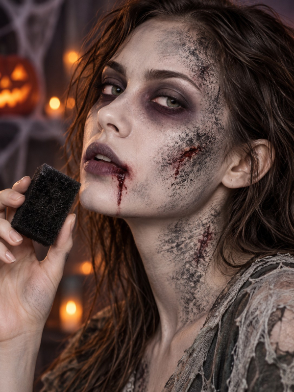 Éponge à pointiller maquillage FX noire – Smiffys