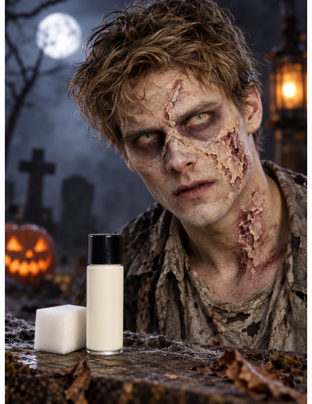 Latex liquide maquillage FX blanc 28 ml avec éponge – Smiffys
