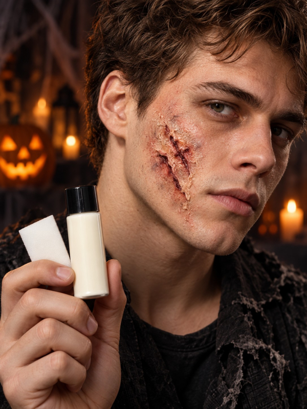 Latex liquide maquillage FX blanc 28 ml avec éponge – Smiffys