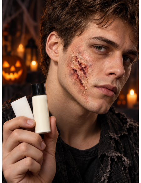 Latex liquide maquillage FX blanc 28 ml avec éponge – Smiffys