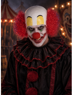 Perruque clown chauve avec cheveux rouges – Adulte halloween