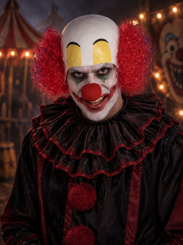 Perruque clown chauve avec cheveux rouges – Adulte halloween