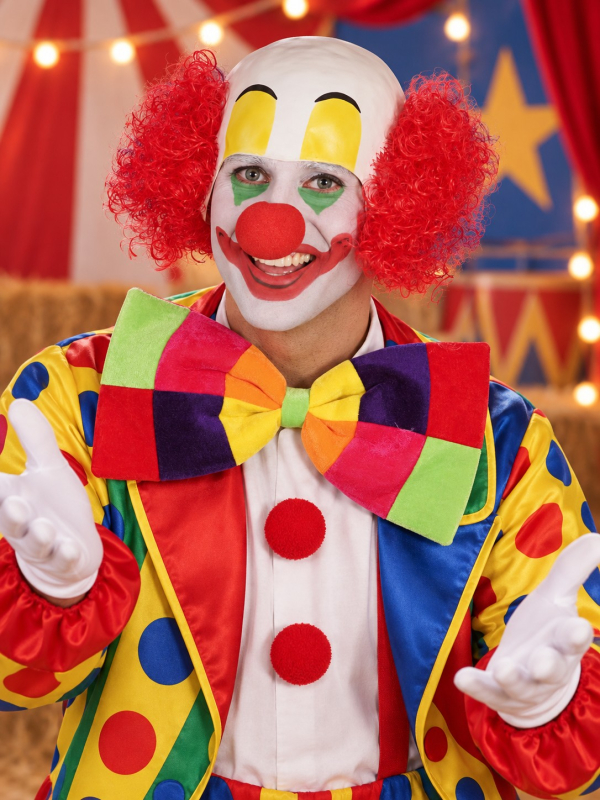 Perruque clown chauve avec cheveux rouges – Adulte