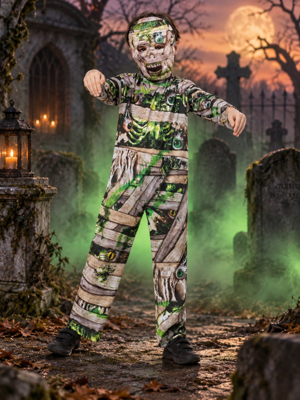 Déguisement momie zombie enfant avec masque – Halloween