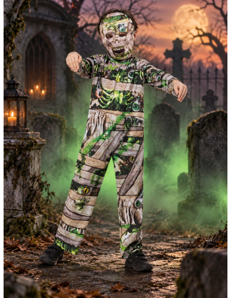 Déguisement momie zombie enfant avec masque – Halloween