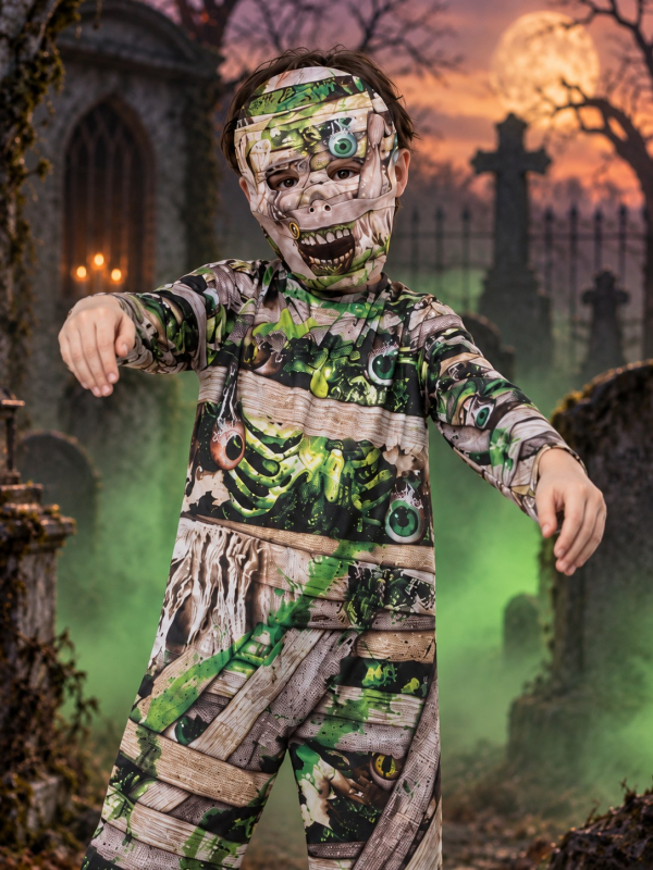 Déguisement momie zombie enfant avec masque – Halloween