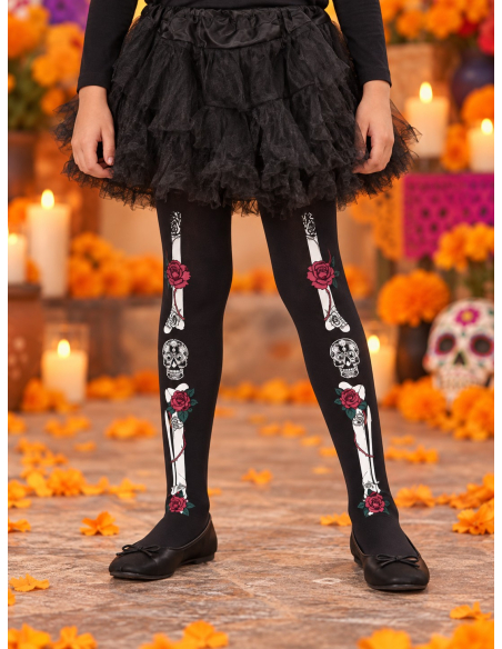 Collants Dia de los Muertos enfant – 6 à 12 ans