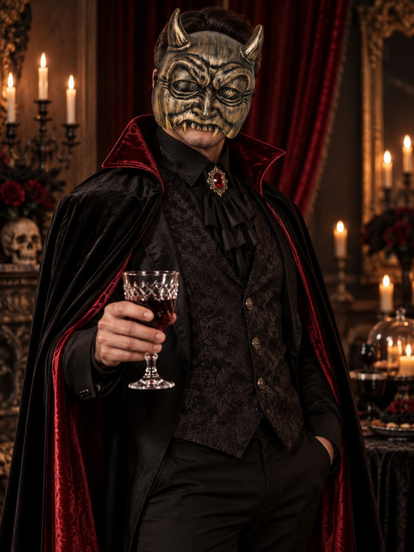Masque diable bronze adulte – Halloween et bal masqué