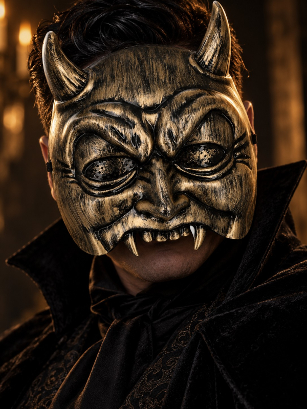 Masque diable bronze adulte – Halloween et bal masqué