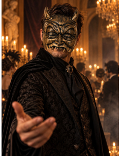 Masque diable bronze adulte – Halloween et bal masqué