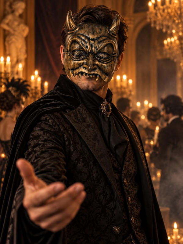 Masque diable bronze adulte – Halloween et bal masqué
