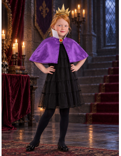 Kit reine maléfique fille avec cape violette et couronne 2