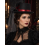 Chapeau haut-de-forme vampire avec voile et plumes – Adulte