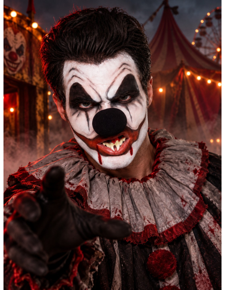 Kit maquillage clown tueur avec faux sang et accessoires