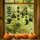 Lot de 6 suspensions Halloween en feutre noir – 100 cm