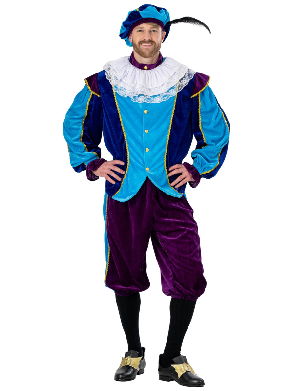 Déguisement Renaissance homme bleu et violet – 4 pièces