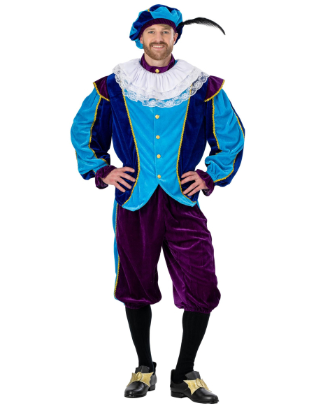 Déguisement Renaissance homme bleu et violet – 4 pièces