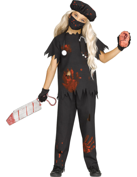 Déguisement docteur tueur enfant Halloween – 5 pièces face