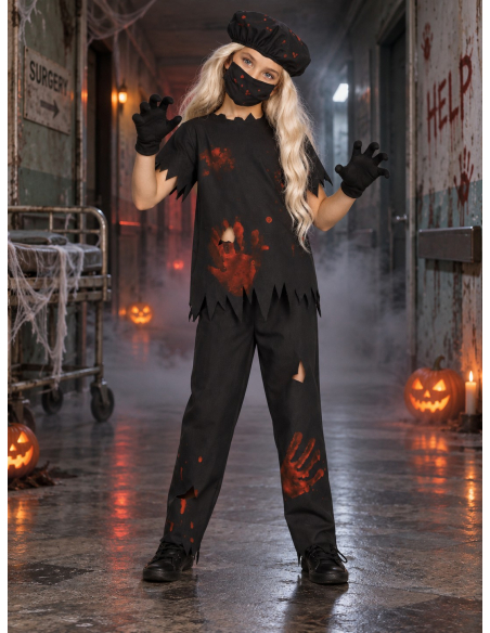 Déguisement docteur tueur enfant Halloween – 5 pièces face
