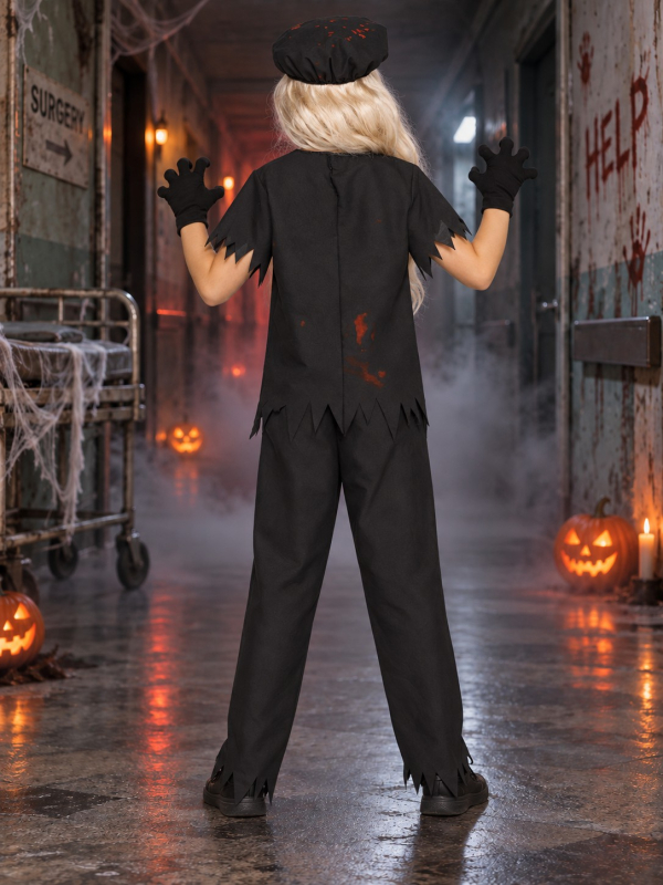 Déguisement docteur tueur enfant Halloween – 5 pièces dos