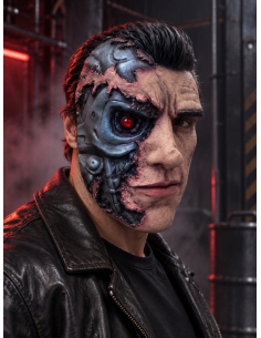 Masque cyborg robot adulte en latex – Visage mécanique