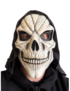 Masque tête de mort adulte avec capuche noire – Halloween 2